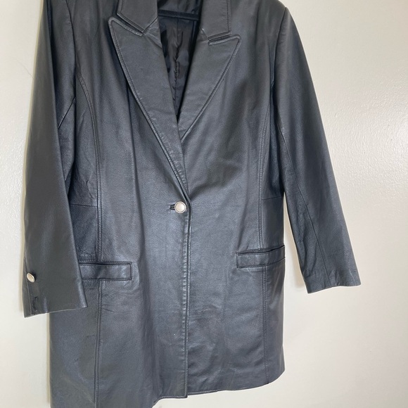 Vintage Newport News Leather Jacket black size 14W - Picture 8 of 8